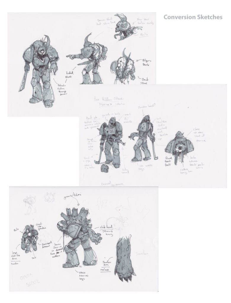 Sketches for miniatures design